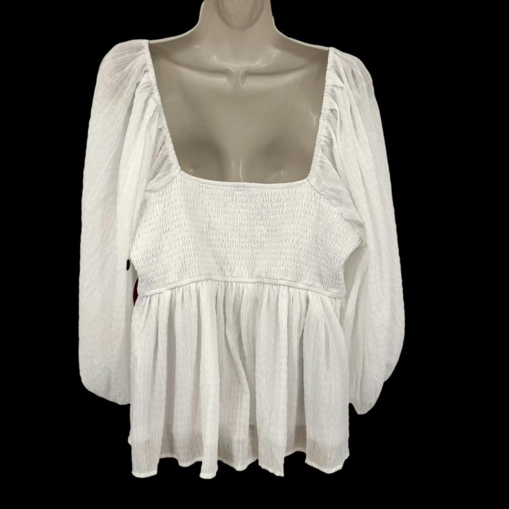 Arula Womens Top 1X Ivory Y2K Babydoll Sweetheart Fairy Cottagecore Peasant NWT - Picture 4 of 8